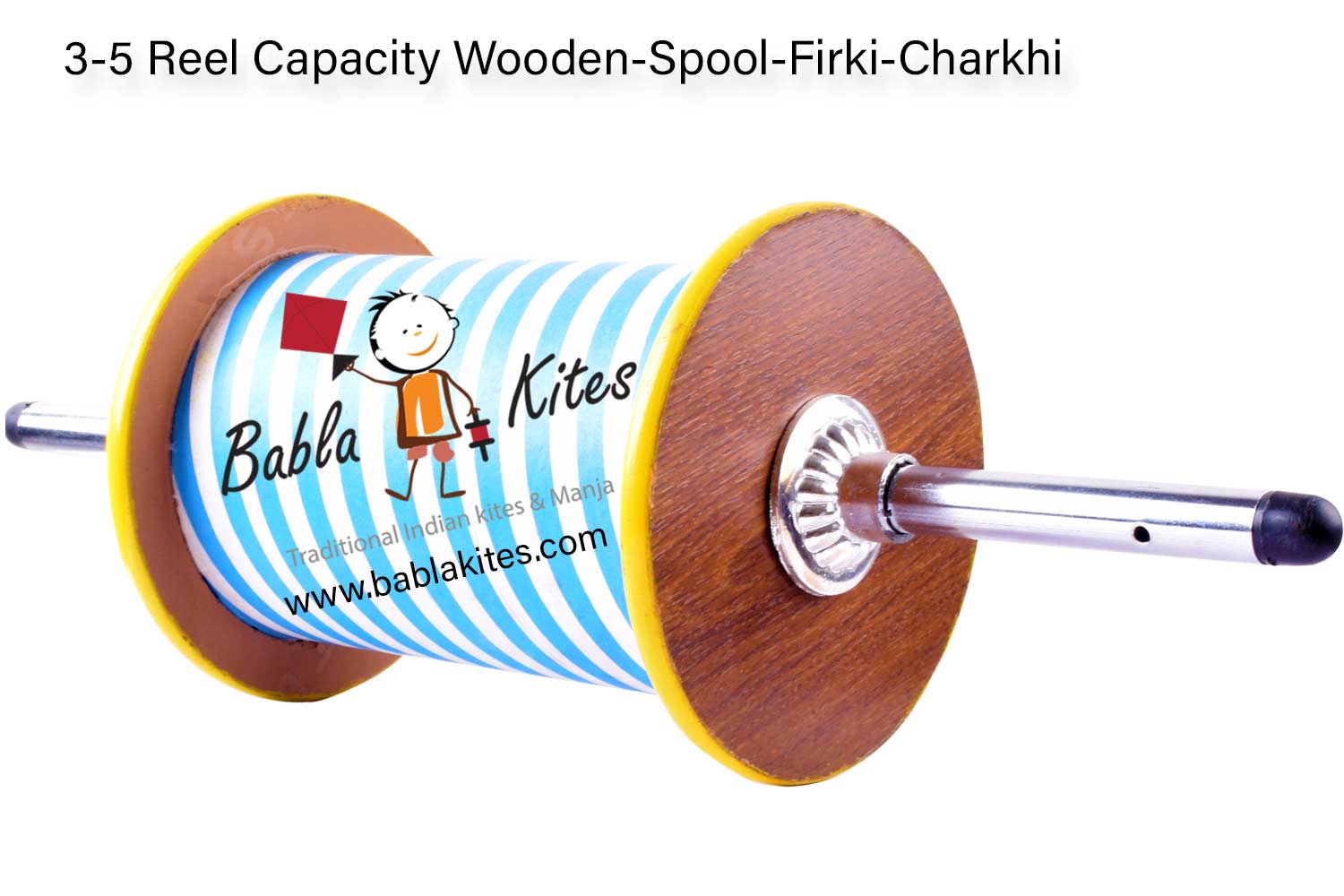 3-5 Reel Capacity Empty Wooden Spool/Firki/Charkhi For Kite Flying