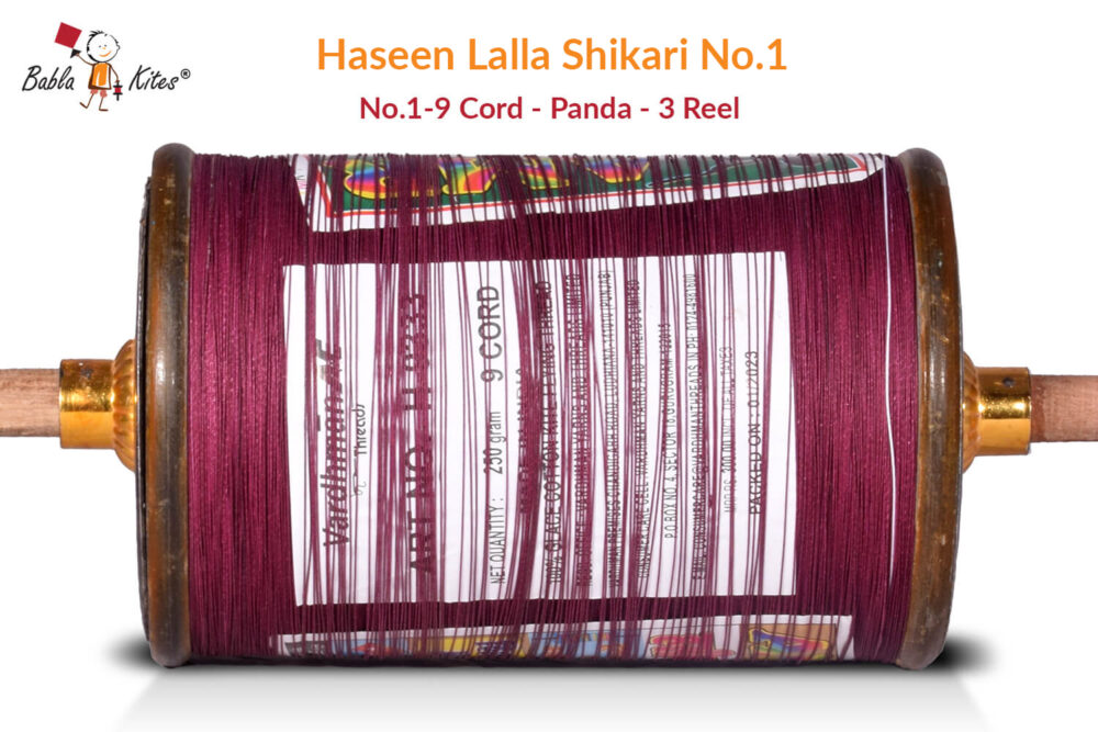 Exclusive Original Haseen Lalla Shikari No. 1 - 9 Cord Panda (3 Reel) Manjha + Free Shipping