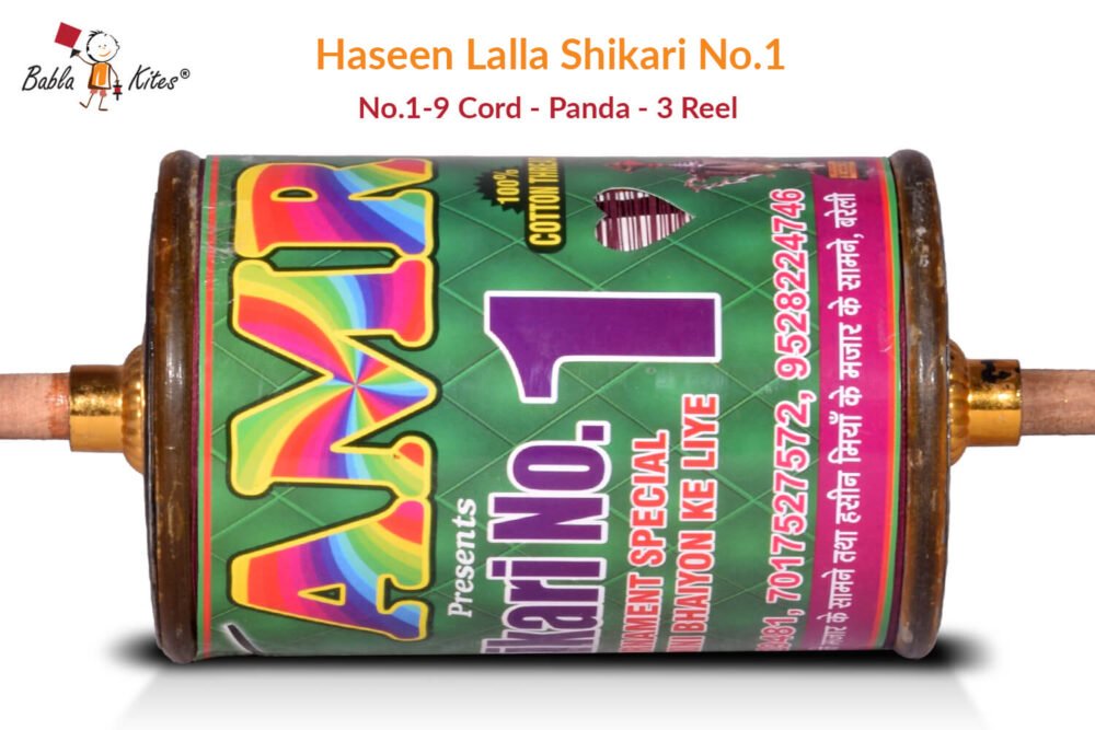 Exclusive Original Haseen Lalla Shikari No. 1 - 9 Cord Panda (3 Reel) Manjha + Free Shipping