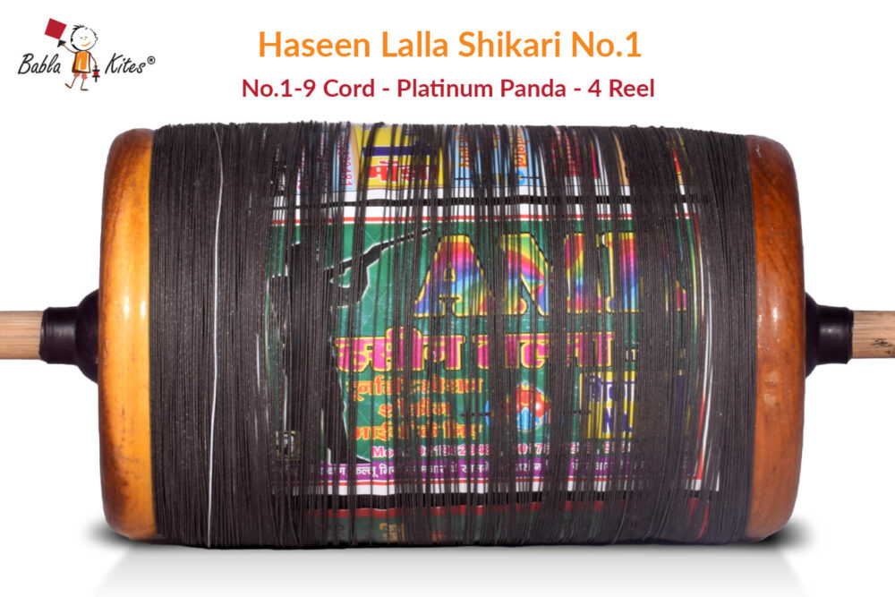 Exclusive Original Haseen Lalla Shikari No. 1 - 9 Cord Platinum Panda (4 Reel/500gm) Manjha + Free Shipping