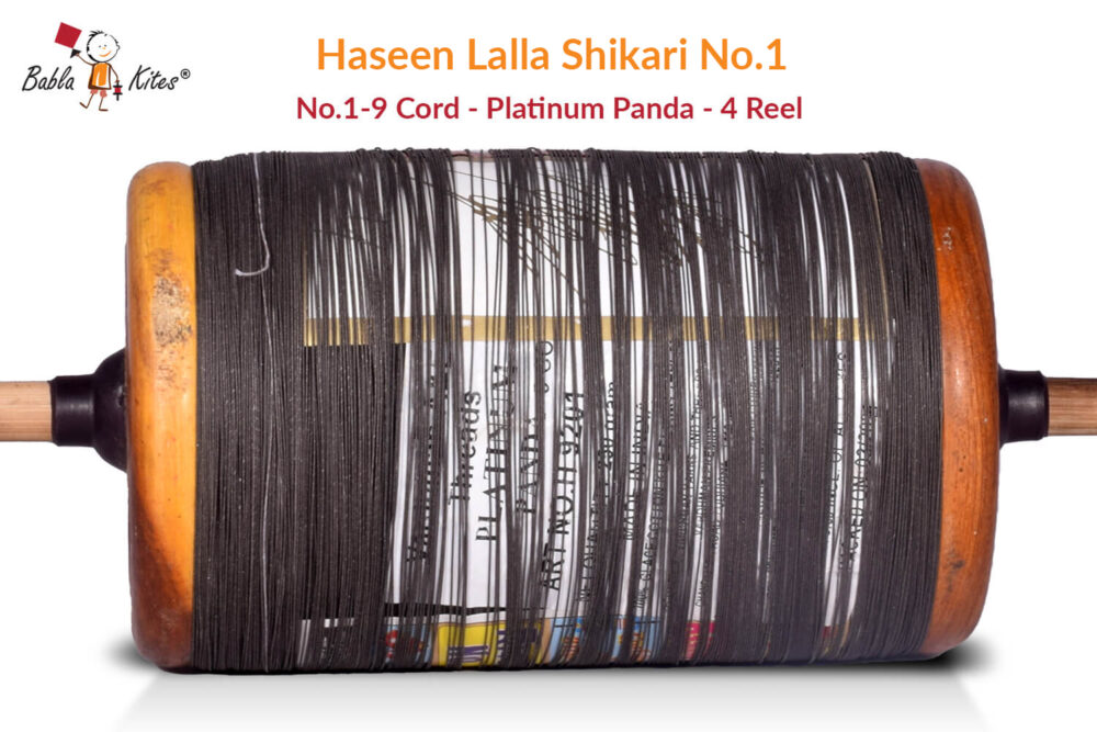 Exclusive Original Haseen Lalla Shikari No. 1 - 9 Cord Platinum Panda (4 Reel/500gm) Manjha + Free Shipping