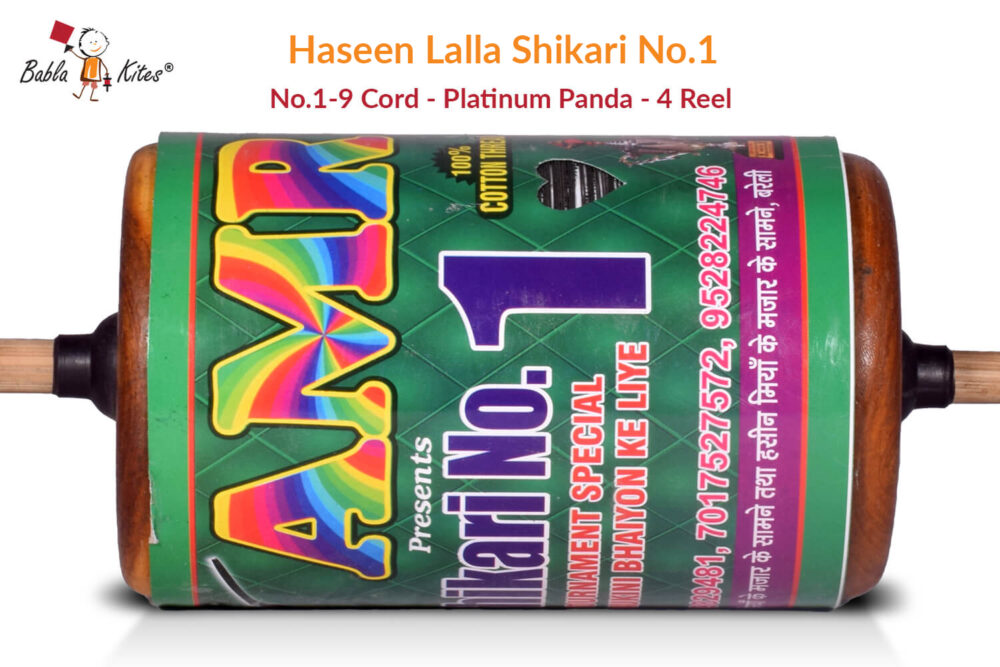 Exclusive Original Haseen Lalla Shikari No. 1 - 9 Cord Platinum Panda (4 Reel/500gm) Manjha + Free Shipping