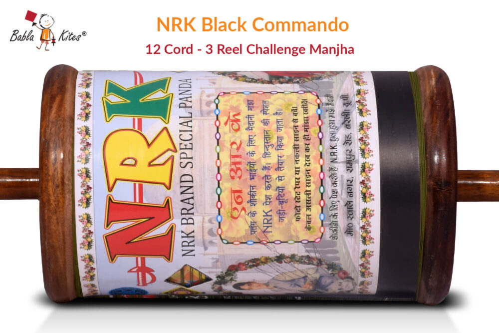 Original NRK Black Commando 12 Cord Challenge Manjha (3 Reel) + Free Shipping