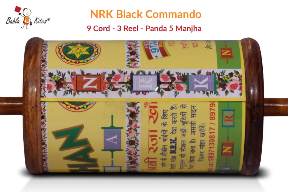 Original NRK Black Commando 9 Cord Panda 5 Manjha (3 Reel) + Free Shipping