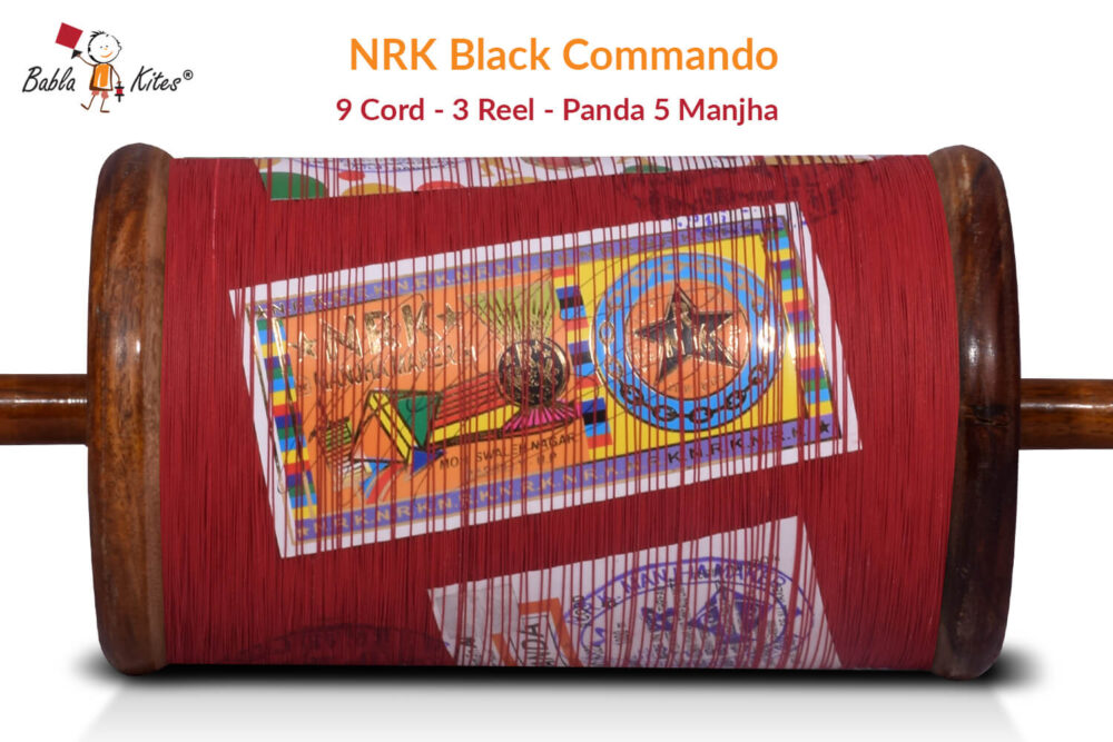 Original NRK Black Commando 9 Cord Panda 5 Manjha (3 Reel) + Free Shipping