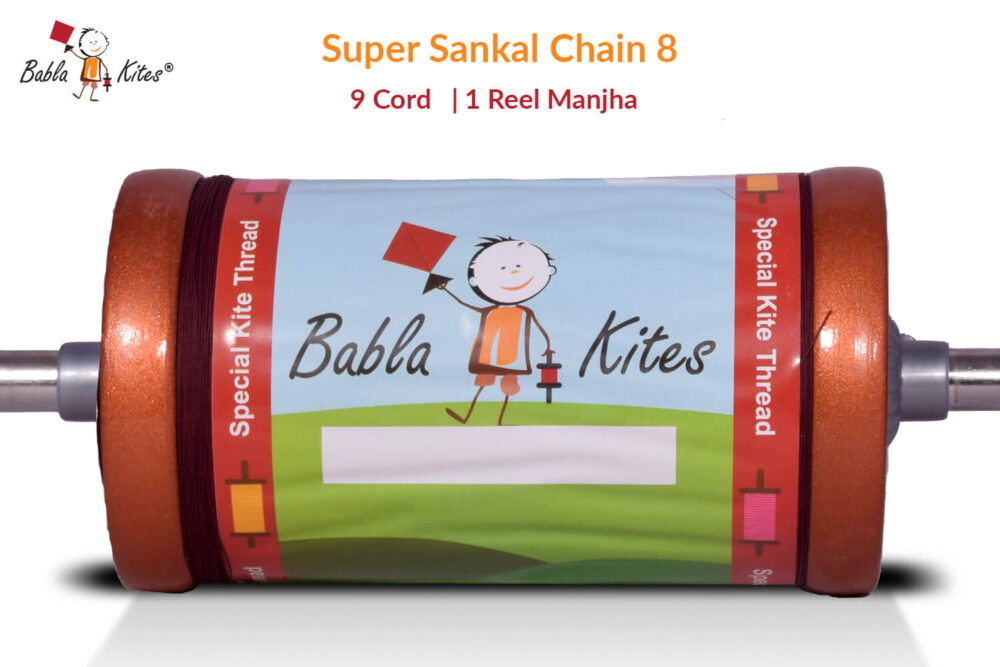 9 Cord Coats Super Sankal Chain 8 Manjha (1 Reel) Made by Bareli Experts + Free Shipping in India