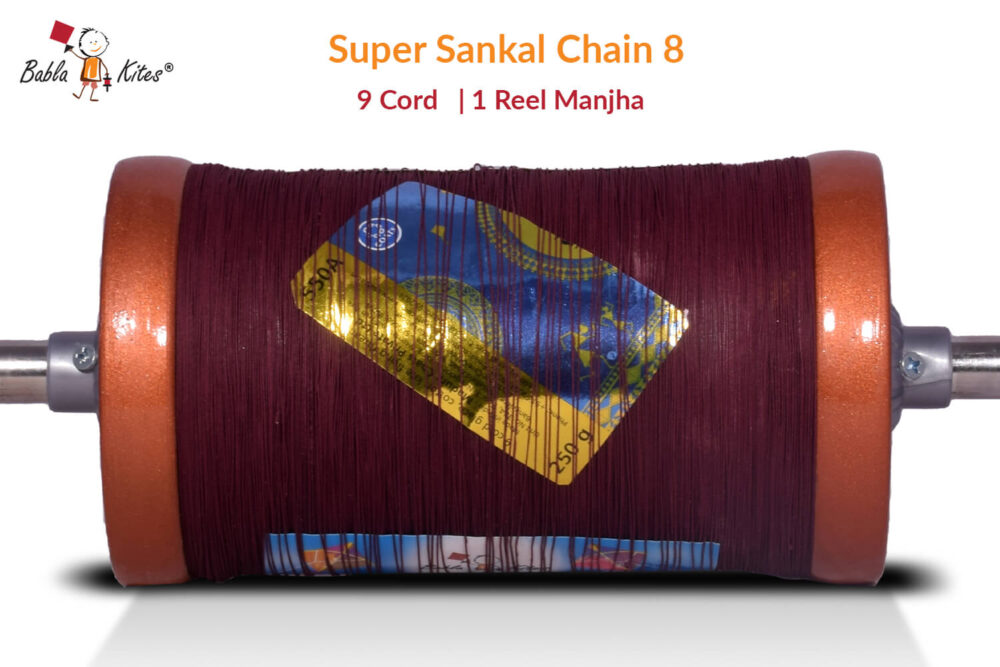 9 Cord Coats Super Sankal Chain 8 Manjha (1 Reel) Made by Bareli Experts + Free Shipping in India